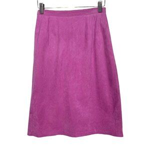 Vintage 70s Purple Faux Suede A Line Above Knee Skirt Small